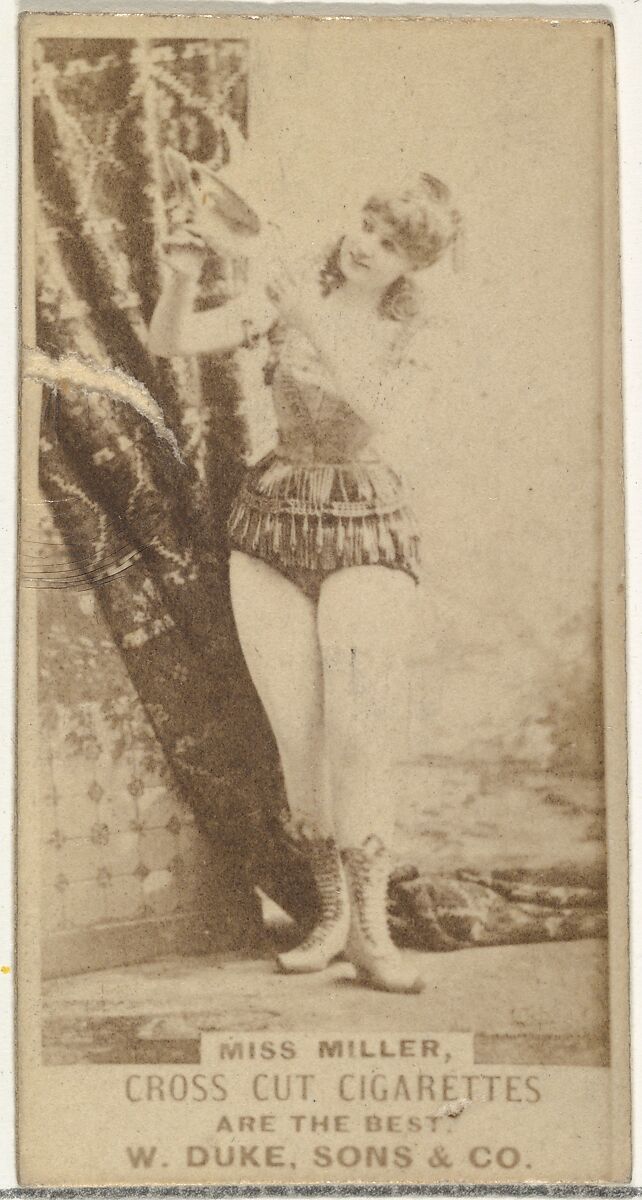 Miss Miller, from the Actors and Actresses series (N145-3) issued by Duke Sons & Co. to promote Cross Cut Cigarettes, Issued by W. Duke, Sons &amp; Co. (New York and Durham, N.C.), Albumen photograph 