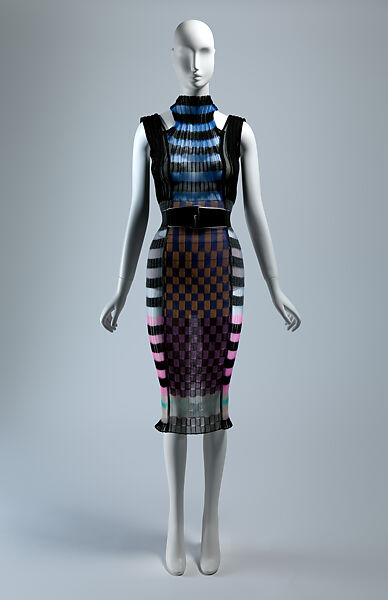 Dress, House of Dior (French, founded 1946), polyamide, polyurethane elastomer (ester), wool, French 