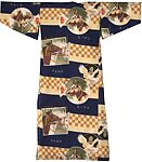 Boy’s Kimono with Military Dogs, Horses, and Carrier Pigeons, Plain-weave rayon with printing, Japan