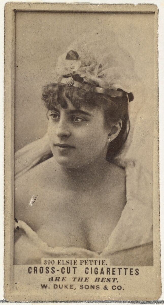 Card Number 390, Elsie Pettie, from the Actors and Actresses series (N145-3) issued by Duke Sons & Co. to promote Cross Cut Cigarettes, Issued by W. Duke, Sons &amp; Co. (New York and Durham, N.C.), Albumen photograph 