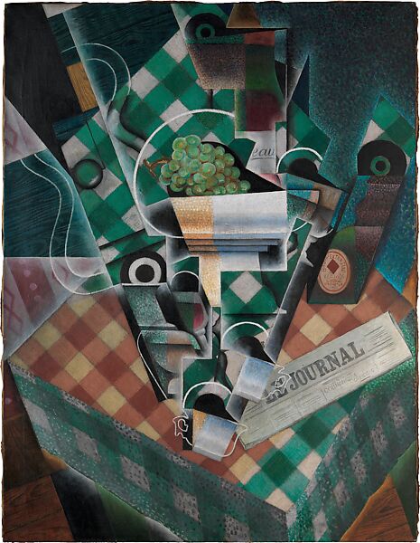 Still Life with Checked Tablecloth, Juan Gris  Spanish, Oil and graphite on canvas