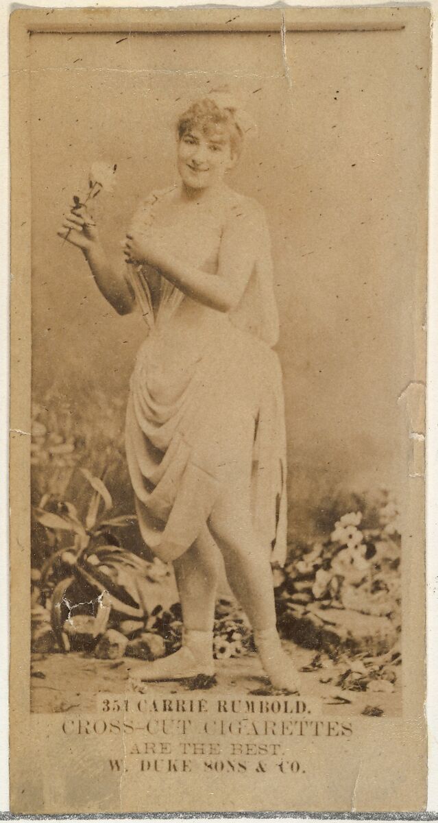 Card Number 351, Carrie Rumbold, from the Actors and Actresses series (N145-3) issued by Duke Sons & Co. to promote Cross Cut Cigarettes, Issued by W. Duke, Sons &amp; Co. (New York and Durham, N.C.), Albumen photograph 