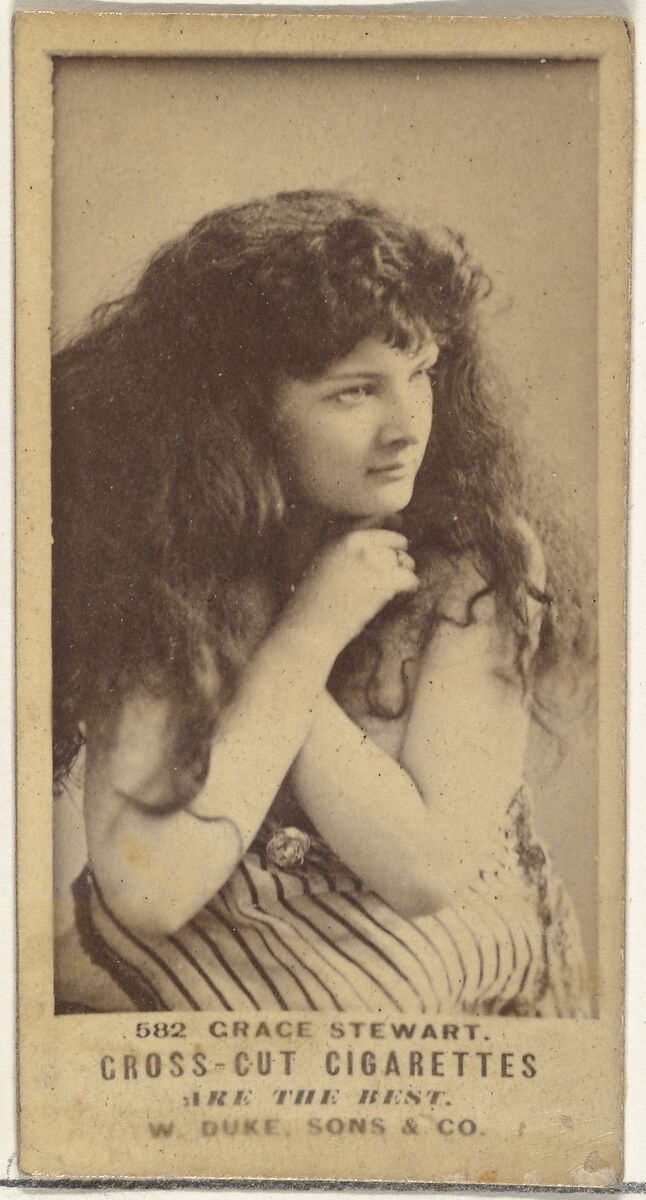 Card Number 582, Grace Stewart, from the Actors and Actresses series (N145-3) issued by Duke Sons & Co. to promote Cross Cut Cigarettes, Issued by W. Duke, Sons &amp; Co. (New York and Durham, N.C.), Albumen photograph 