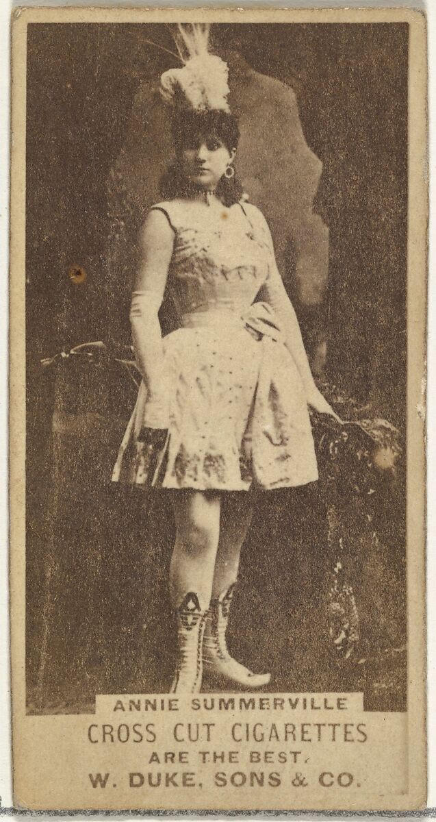 Annie Summerville, from the Actors and Actresses series (N145-3) issued by Duke Sons & Co. to promote Cross Cut Cigarettes, Issued by W. Duke, Sons &amp; Co. (New York and Durham, N.C.), Albumen photograph