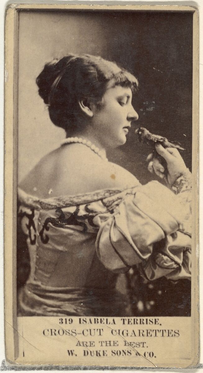 Card Number 319, Isabella Terrise, from the Actors and Actresses series (N145-3) issued by Duke Sons & Co. to promote Cross Cut Cigarettes, Issued by W. Duke, Sons &amp; Co. (New York and Durham, N.C.), Albumen photograph 