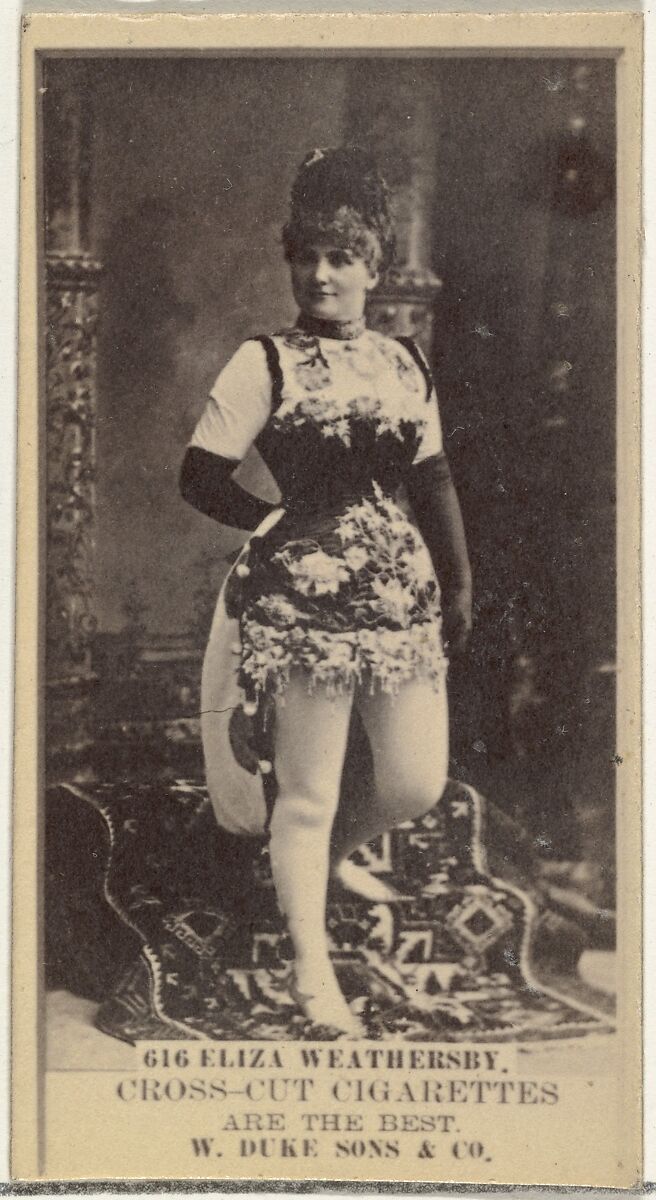 Card Number 616, Eliza Weathersby, from the Actors and Actresses series (N145-3) issued by Duke Sons & Co. to promote Cross Cut Cigarettes, Issued by W. Duke, Sons &amp; Co. (New York and Durham, N.C.), Albumen photograph 