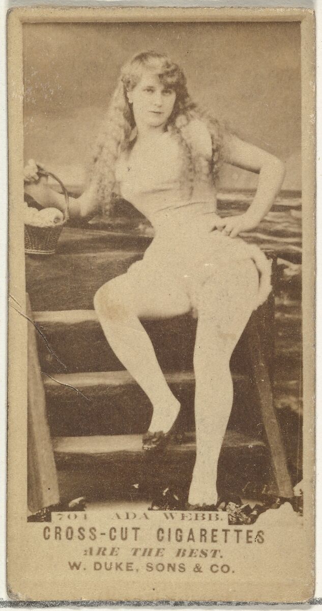 Card Number 701, Miss Ada Webb, from the Actors and Actresses series (N145-3) issued by Duke Sons & Co. to promote Cross Cut Cigarettes, Issued by W. Duke, Sons &amp; Co. (New York and Durham, N.C.), Albumen photograph 