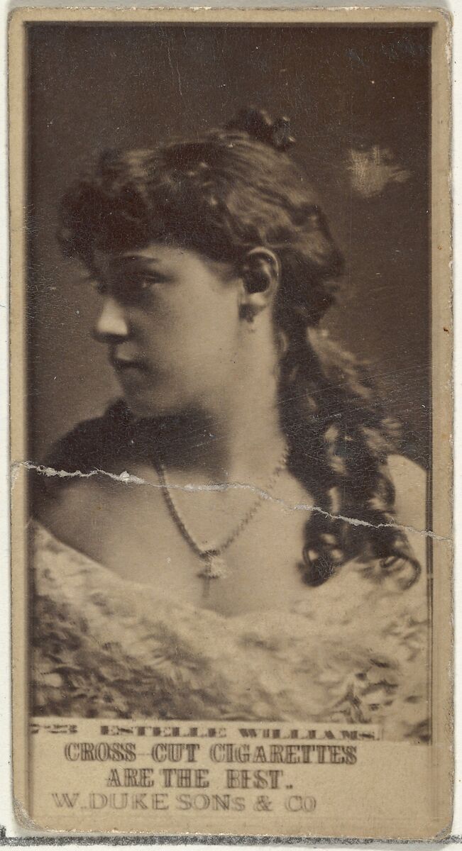 Card Number 723, Estelle Williams, from the Actors and Actresses series (N145-3) issued by Duke Sons & Co. to promote Cross Cut Cigarettes, Issued by W. Duke, Sons &amp; Co. (New York and Durham, N.C.), Albumen photograph 