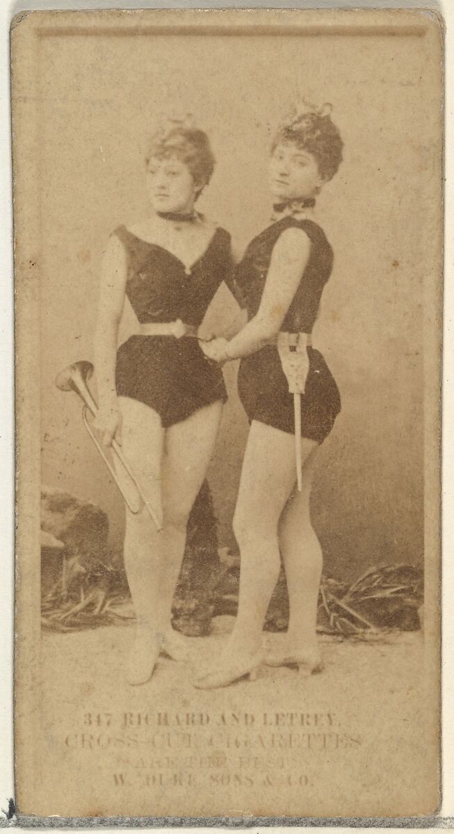Card Number 347, Richard and Letrey, from the Actors and Actresses series (N145-3) issued by Duke Sons & Co. to promote Cross Cut Cigarettes, Issued by W. Duke, Sons &amp; Co. (New York and Durham, N.C.), Albumen photograph 