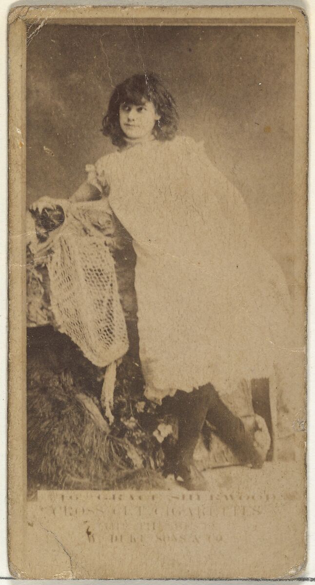 Grace Sherwood, from the Actors and Actresses series (N145-3) issued by Duke Sons & Co. to promote Cross Cut Cigarettes, Issued by W. Duke, Sons &amp; Co. (New York and Durham, N.C.), Albumen photograph 