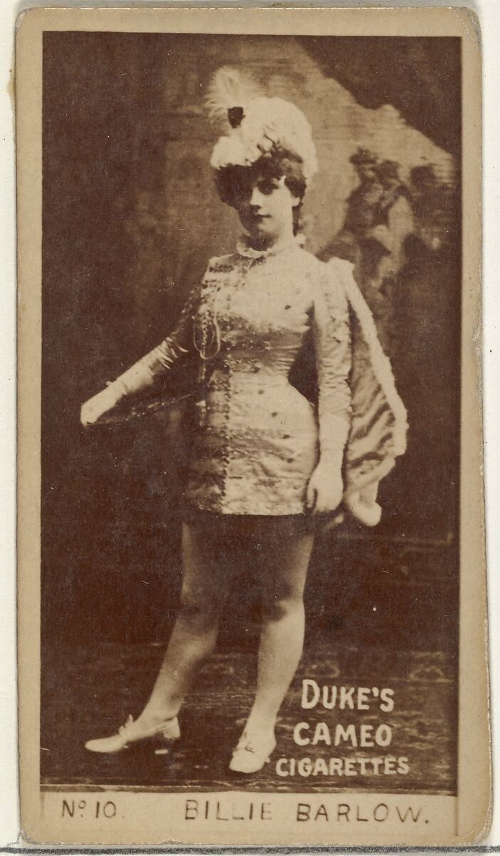Card Number 10, Billie Barlow, from the Actors and Actresses series (N145-4) issued by Duke Sons & Co. to promote Cameo Cigarettes, Issued by W. Duke, Sons &amp; Co. (New York and Durham, N.C.), Albumen photograph 