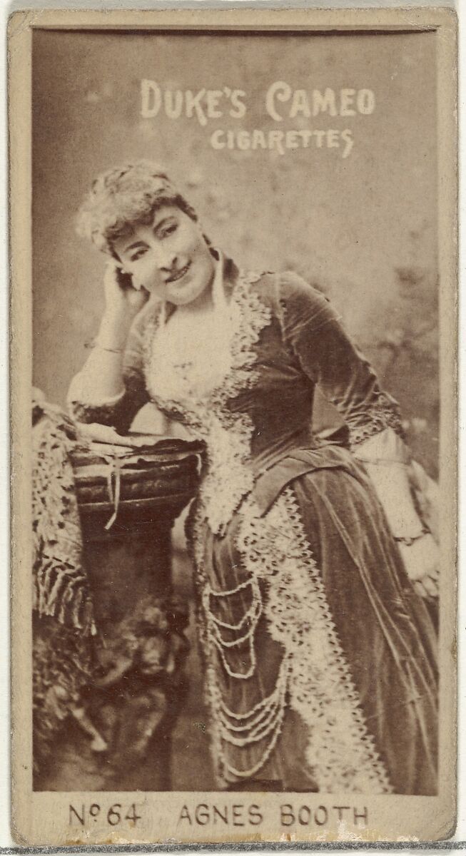 Card Number 64, Agnes Booth, from the Actors and Actresses series (N145-4) issued by Duke Sons & Co. to promote Cameo Cigarettes, Issued by W. Duke, Sons &amp; Co. (New York and Durham, N.C.), Albumen photograph 