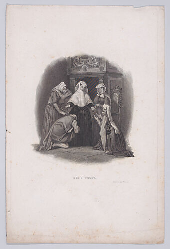Mary, Queen of Scots distributing her possessions to her friends before her death (from 