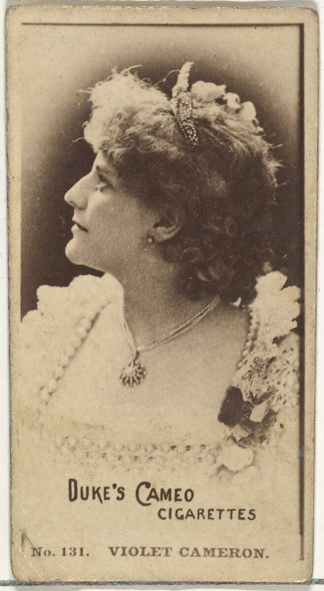 Card Number 131, Violet Cameron, from the Actors and Actresses series (N145-4) issued by Duke Sons & Co. to promote Cameo Cigarettes, Issued by W. Duke, Sons &amp; Co. (New York and Durham, N.C.), Albumen photograph 