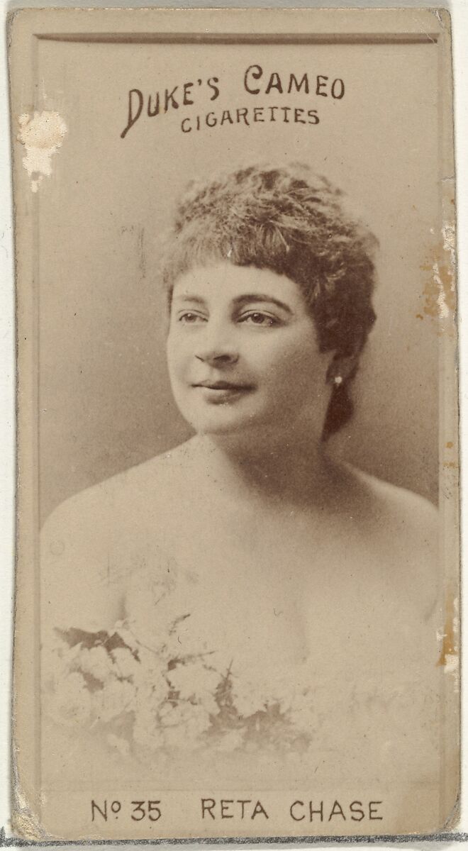 Card Number 35, Rita Chase, from the Actors and Actresses series (N145-4) issued by Duke Sons & Co. to promote Cameo Cigarettes, Issued by W. Duke, Sons &amp; Co. (New York and Durham, N.C.), Albumen photograph 