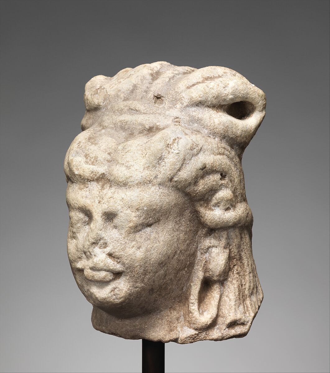 Head of Shiva, Stone, probably chlorite, Northern Pakistan (Brahmanical post-Gupta)