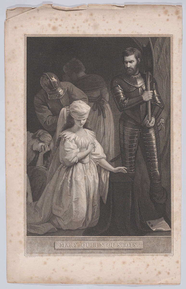 Mary, Queen of Scots at the execution block (from "The History of England"), David Hume (British, Edinburgh, Scotland 1711–1776 Edinburgh), Etching and engraving 