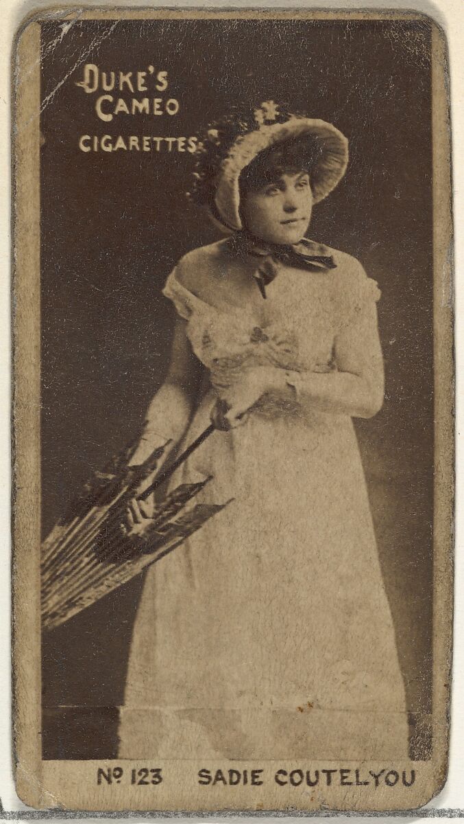 Card Number 123, Sadie Cortelyou, from the Actors and Actresses series (N145-4) issued by Duke Sons & Co. to promote Cameo Cigarettes, Issued by W. Duke, Sons &amp; Co. (New York and Durham, N.C.), Albumen photograph 