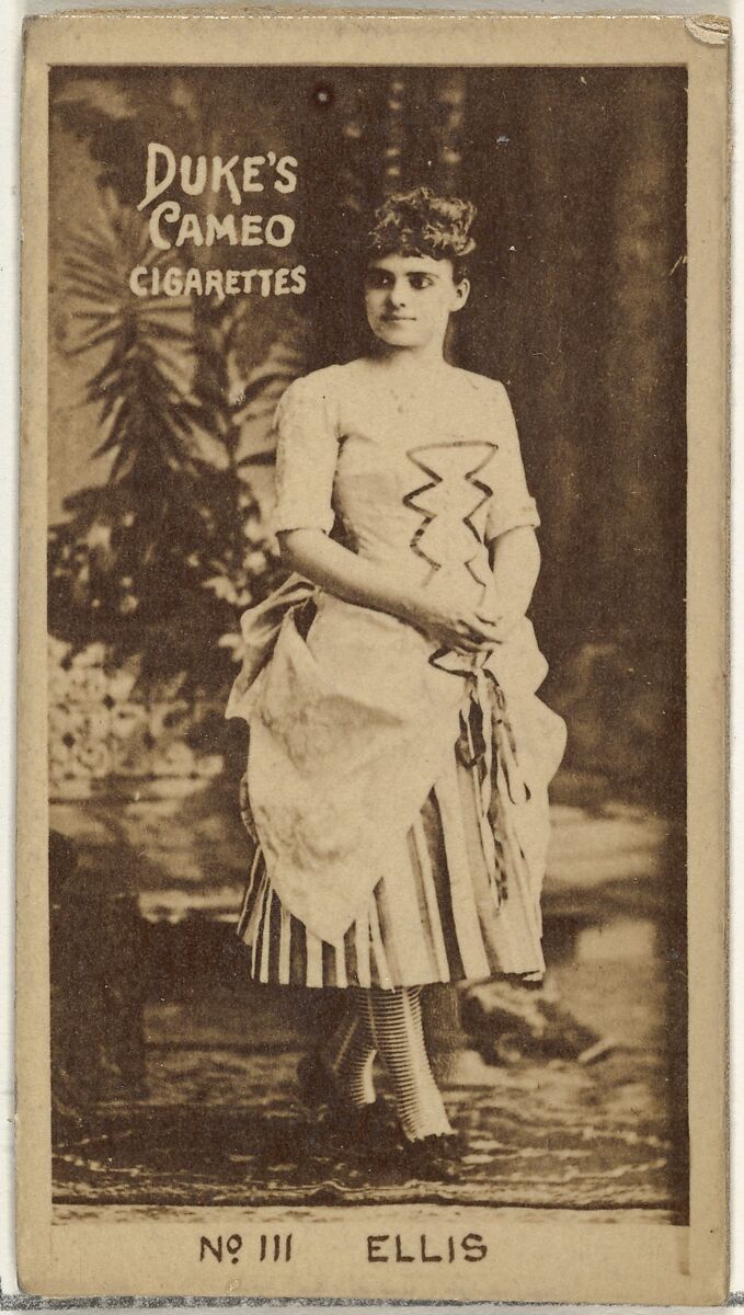 Card Number 111, Miss Ellis, from the Actors and Actresses series (N145-4) issued by Duke Sons & Co. to promote Cameo Cigarettes, Issued by W. Duke, Sons &amp; Co. (New York and Durham, N.C.), Albumen photograph 