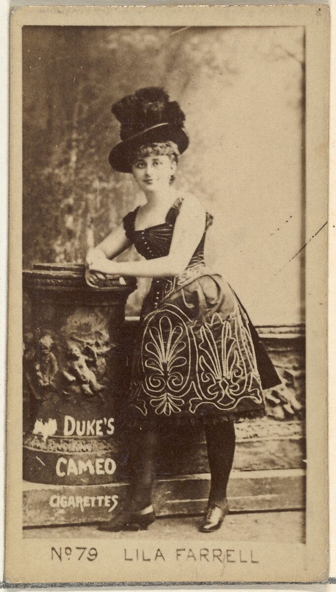 Card Number 79, Lila Farrell, from the Actors and Actresses series (N145-4) issued by Duke Sons & Co. to promote Cameo Cigarettes, Issued by W. Duke, Sons &amp; Co. (New York and Durham, N.C.), Albumen photograph 