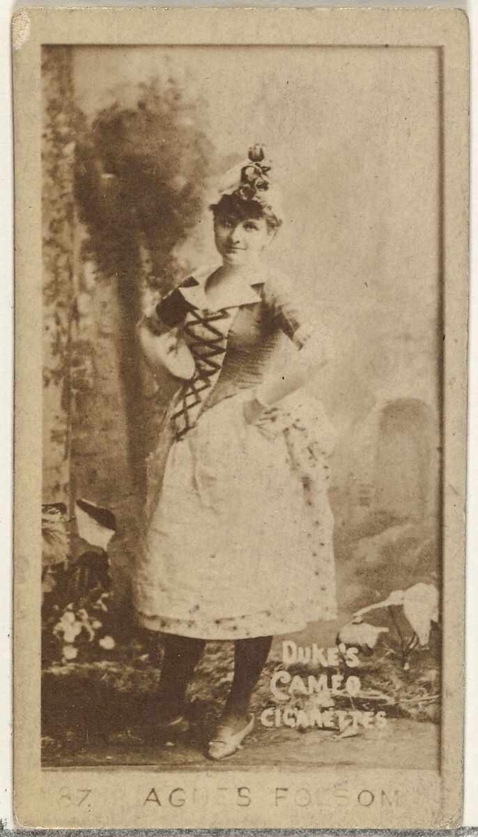 Card Number 87, Agnes Folsom, from the Actors and Actresses series (N145-4) issued by Duke Sons & Co. to promote Cameo Cigarettes, Issued by W. Duke, Sons &amp; Co. (New York and Durham, N.C.), Albumen photograph 