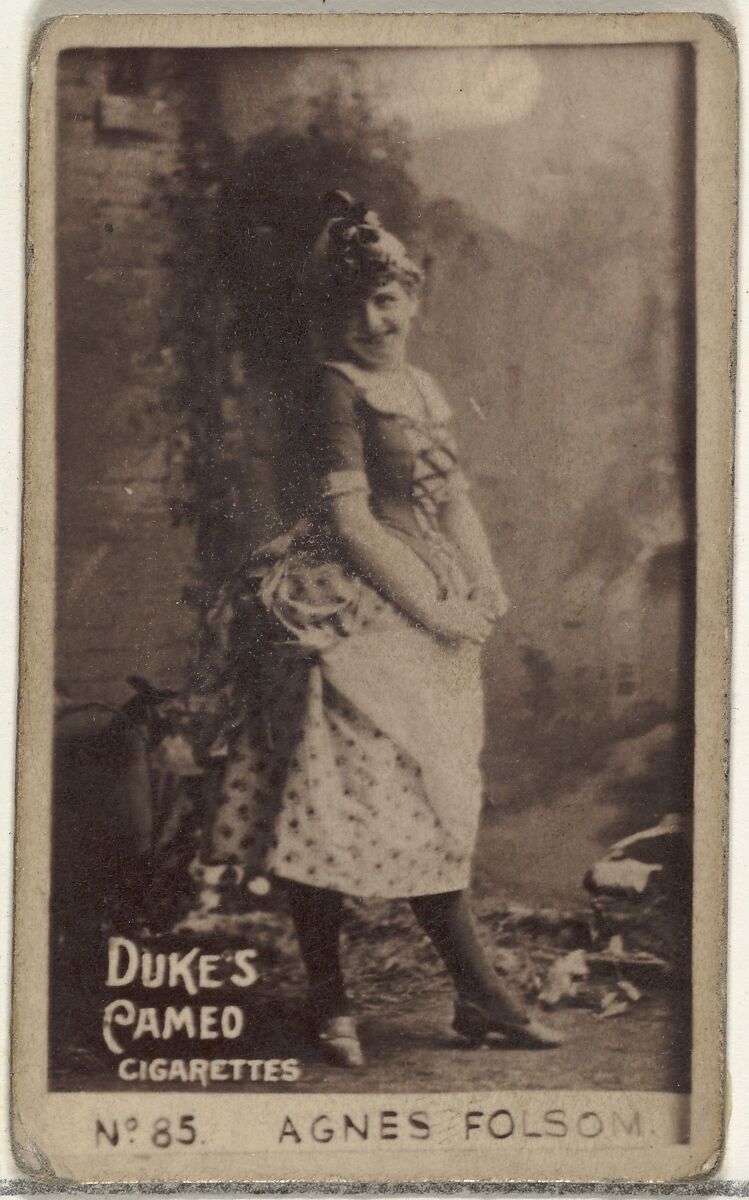 Card Number 85, Agnes Folsom, from the Actors and Actresses series (N145-4) issued by Duke Sons & Co. to promote Cameo Cigarettes, Issued by W. Duke, Sons &amp; Co. (New York and Durham, N.C.), Albumen photograph 