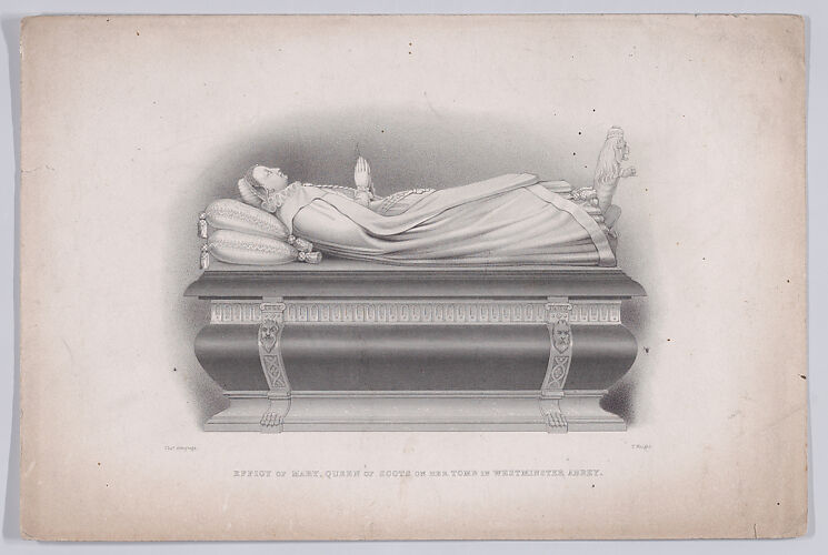 Effigy of Mary, Queen of Scots on her tomb in Westminster Abbey (from The Pictorial History of Scotland, volume 1)