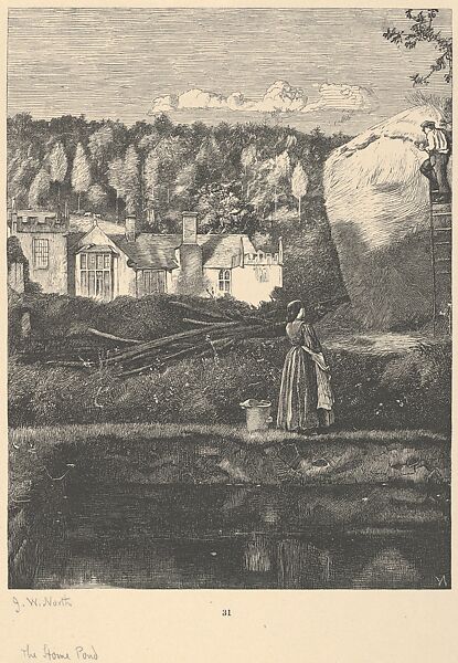The Home Pond (from A Round of Days), After John William North (British, London 1842–1924 Stamborough, Somerset), Wood engraving 
