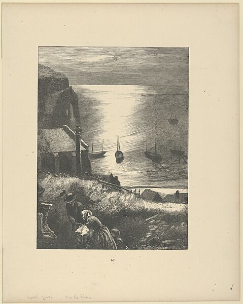 On the Shore, from "Picture Poesies", After John William North (British, London 1842–1924 Stamborough, Somerset), Wood engraving 