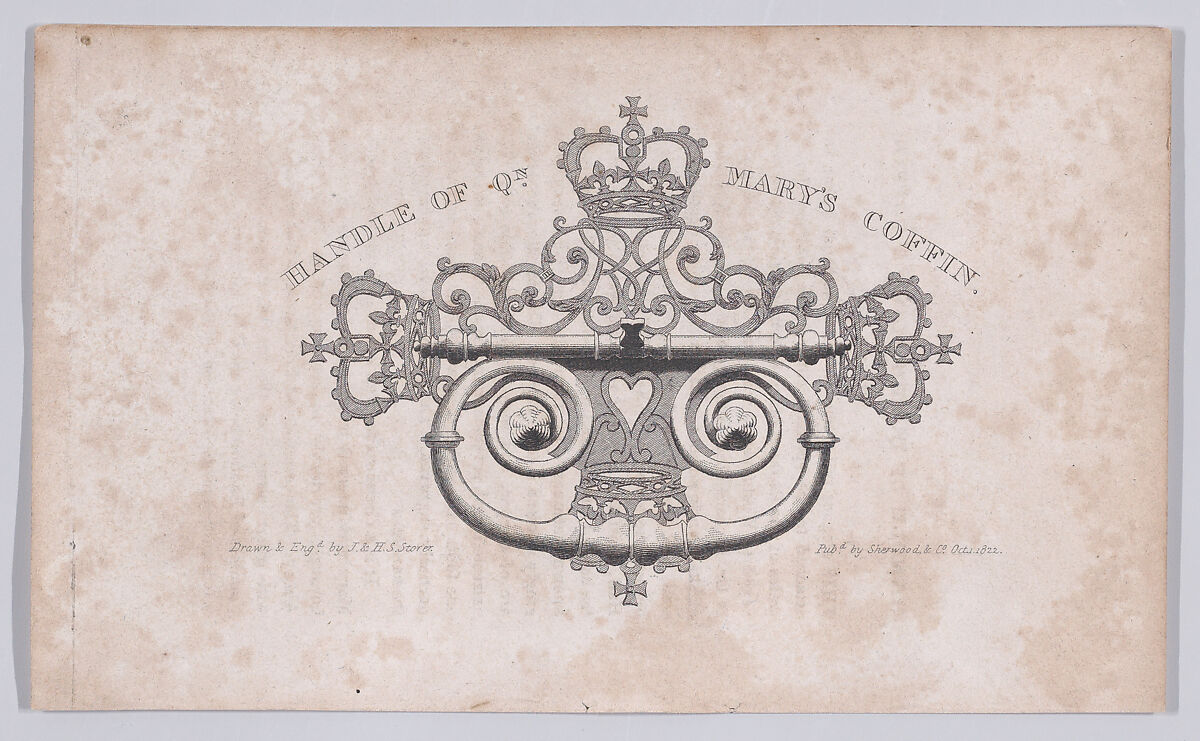 Handle of Mary, Queen of Scots's Coffin, James Storer (British, Cambridge 1771–1853 Islington, London), Etching 