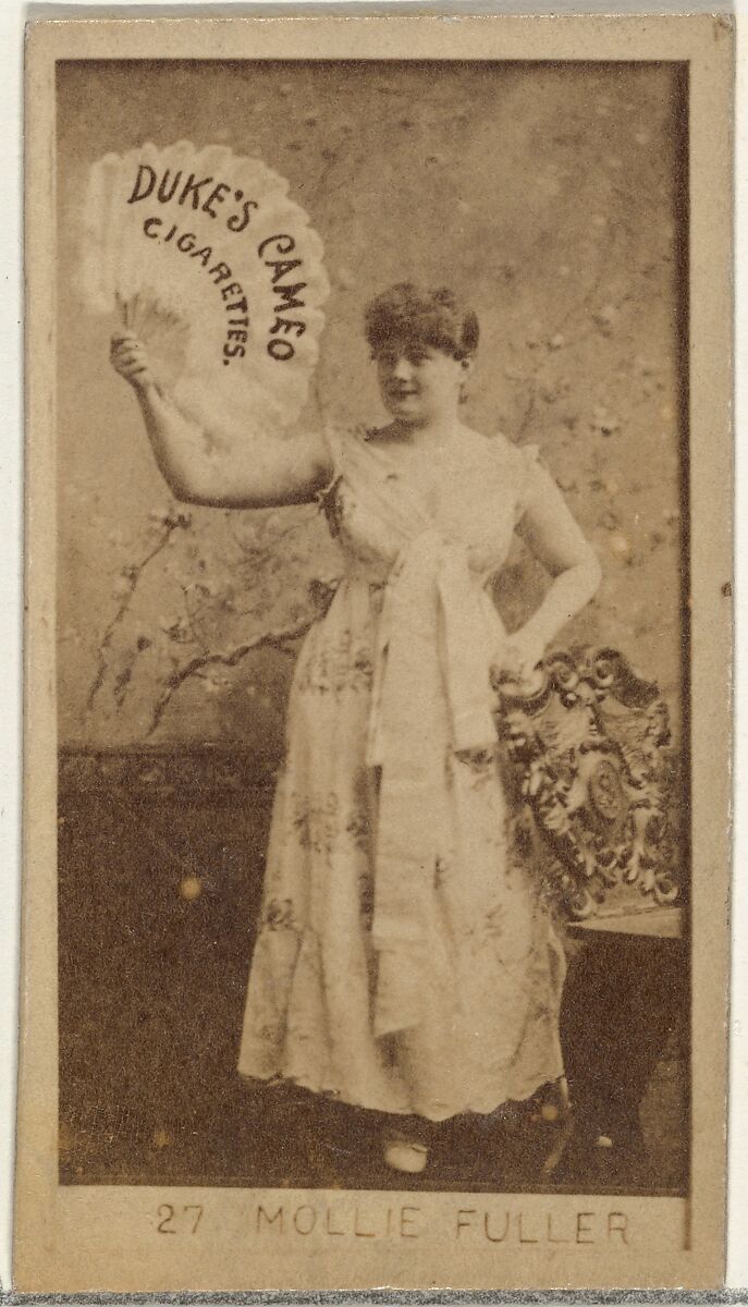 Card Number 27, Mollie Fuller, from the Actors and Actresses series (N145-4) issued by Duke Sons & Co. to promote Cameo Cigarettes, Issued by W. Duke, Sons &amp; Co. (New York and Durham, N.C.), Albumen photograph 