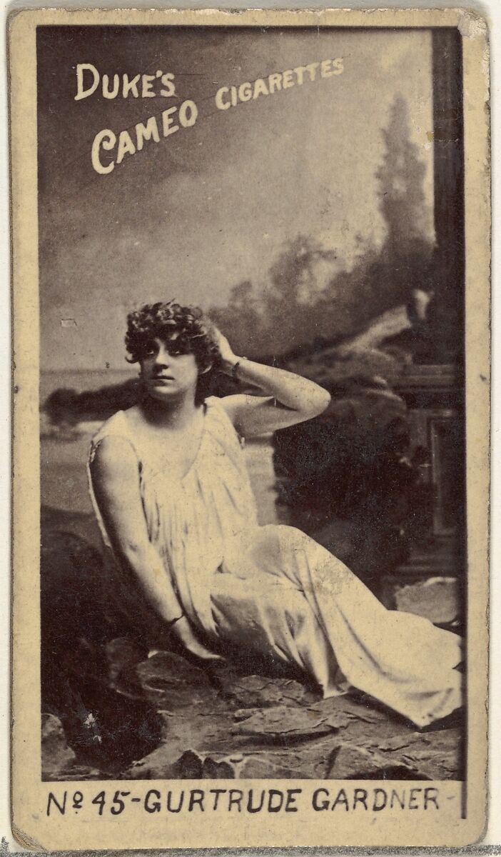 Card Number 45, Gertrude Gardner, from the Actors and Actresses series (N145-4) issued by Duke Sons & Co. to promote Cameo Cigarettes, Issued by W. Duke, Sons &amp; Co. (New York and Durham, N.C.), Albumen photograph 