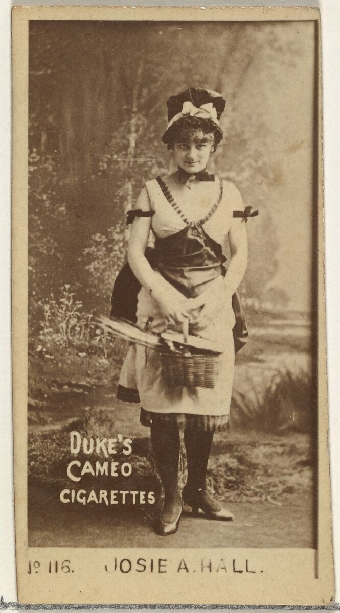 Card Number 116, Josie Hall, from the Actors and Actresses series (N145-4) issued by Duke Sons & Co. to promote Cameo Cigarettes, Issued by W. Duke, Sons &amp; Co. (New York and Durham, N.C.), Albumen photograph 