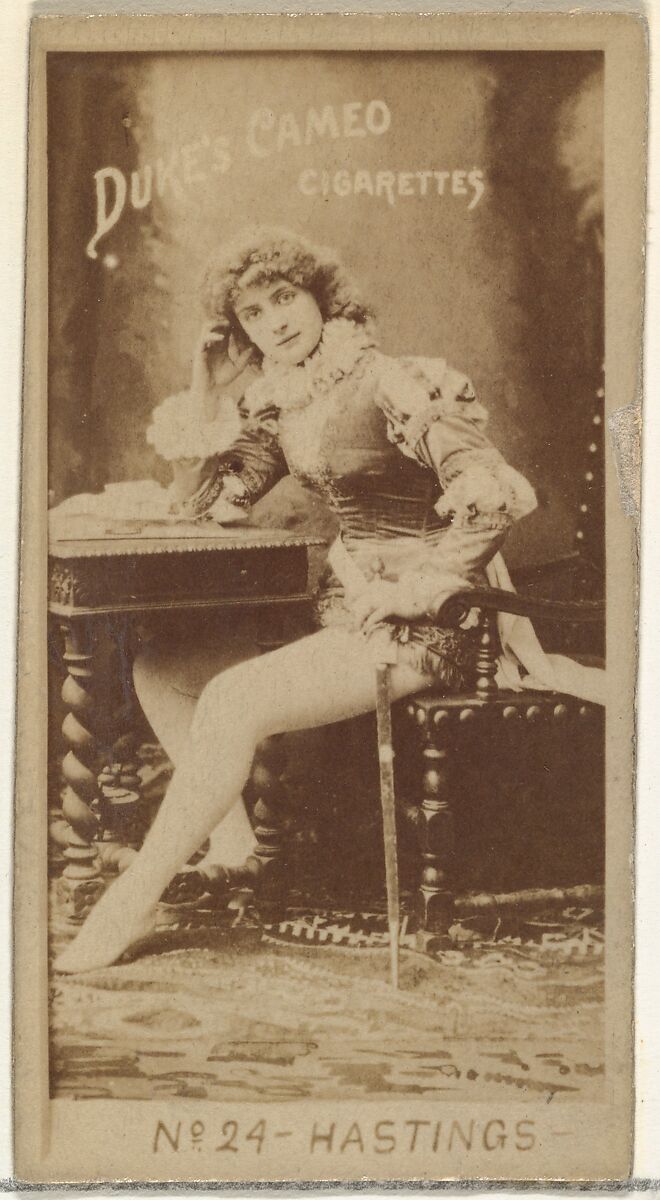 Card Number 24, Hastings, from the Actors and Actresses series (N145-4) issued by Duke Sons & Co. to promote Cameo Cigarettes, Issued by W. Duke, Sons &amp; Co. (New York and Durham, N.C.), Albumen photograph 