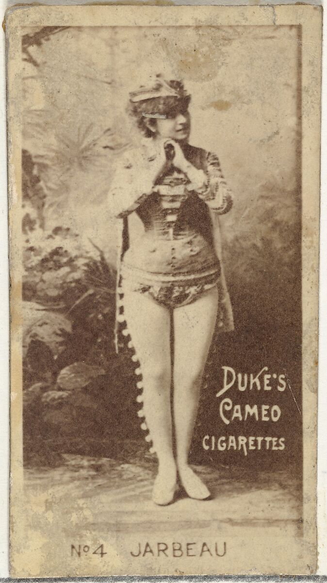 Card Number 4, Vernona Jarbeau, from the Actors and Actresses series (N145-4) issued by Duke Sons & Co. to promote Cameo Cigarettes, Issued by W. Duke, Sons &amp; Co. (New York and Durham, N.C.), Albumen photograph 