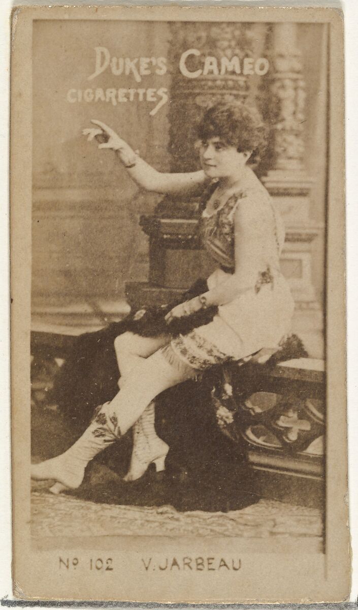 Card Number 102, Vernona Jarbeau, from the Actors and Actresses series (N145-4) issued by Duke Sons & Co. to promote Cameo Cigarettes, Issued by W. Duke, Sons &amp; Co. (New York and Durham, N.C.), Albumen photograph 
