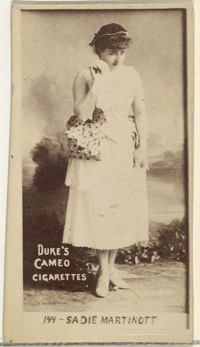 Card Number 144, Sadie Martinot, from the Actors and Actresses series (N145-4) issued by Duke Sons & Co. to promote Cameo Cigarettes, Issued by W. Duke, Sons &amp; Co. (New York and Durham, N.C.), Albumen photograph 