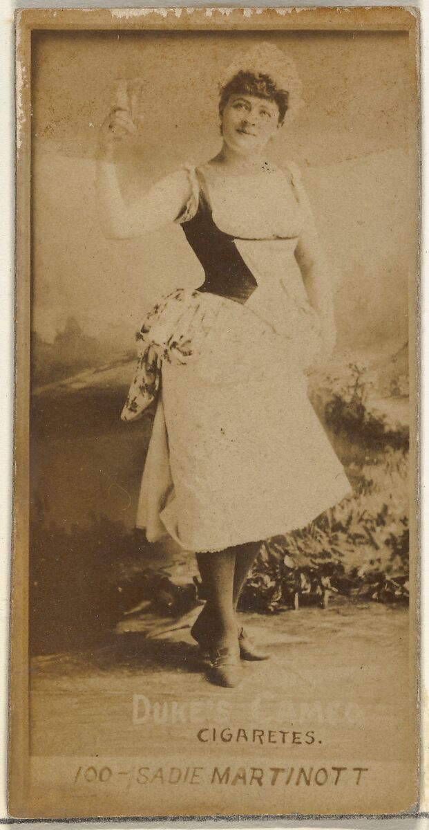 Card Number 100, Sadie Martinot, from the Actors and Actresses series (N145-4) issued by Duke Sons & Co. to promote Cameo Cigarettes, Issued by W. Duke, Sons &amp; Co. (New York and Durham, N.C.), Albumen photograph 