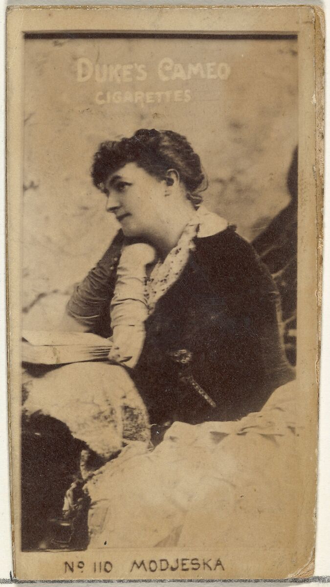 Card Number 110, Modjeska, from the Actors and Actresses series (N145-4) issued by Duke Sons & Co. to promote Cameo Cigarettes, Issued by W. Duke, Sons &amp; Co. (New York and Durham, N.C.), Albumen photograph 