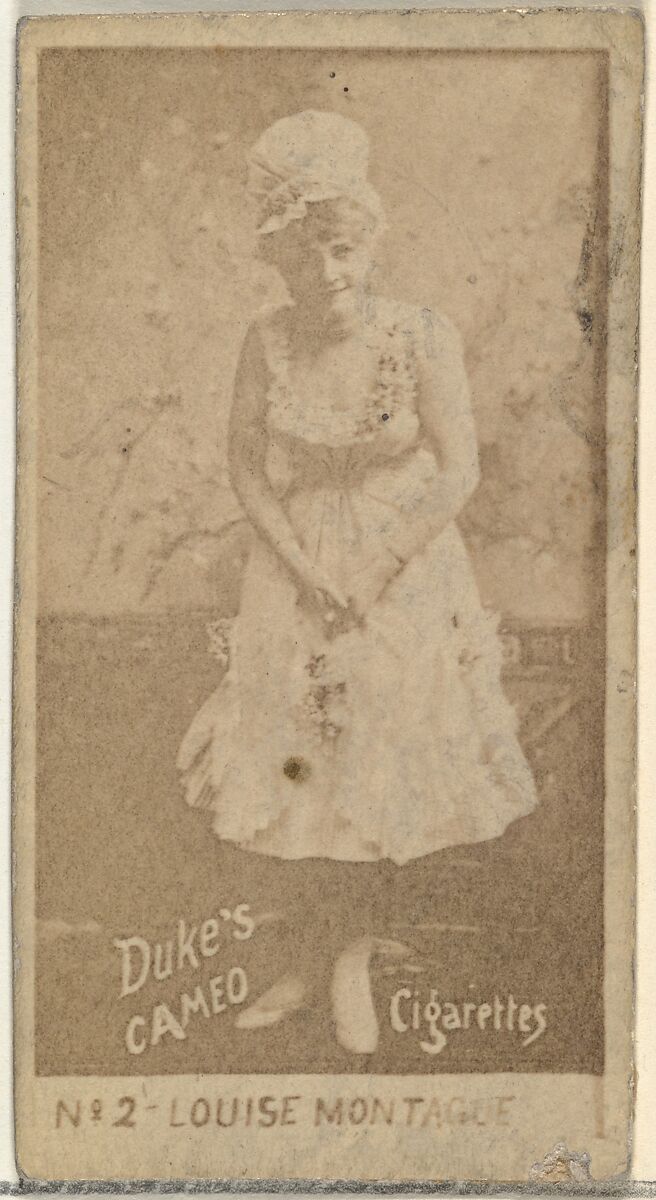 Card Number 2, Louise Montague, from the Actors and Actresses series (N145-4) issued by Duke Sons & Co. to promote Cameo Cigarettes, Issued by W. Duke, Sons &amp; Co. (New York and Durham, N.C.), Albumen photograph 