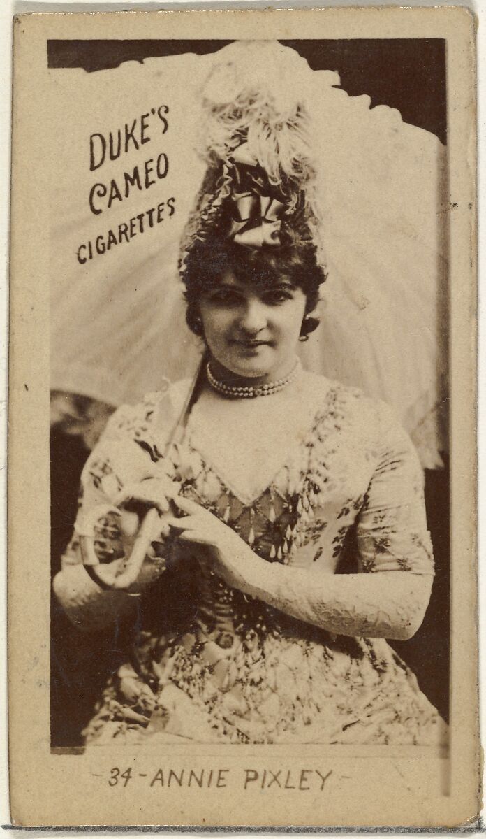 Card Number 34, Annie Pixley, from the Actors and Actresses series (N145-4) issued by Duke Sons & Co. to promote Cameo Cigarettes, Issued by W. Duke, Sons &amp; Co. (New York and Durham, N.C.), Albumen photograph 