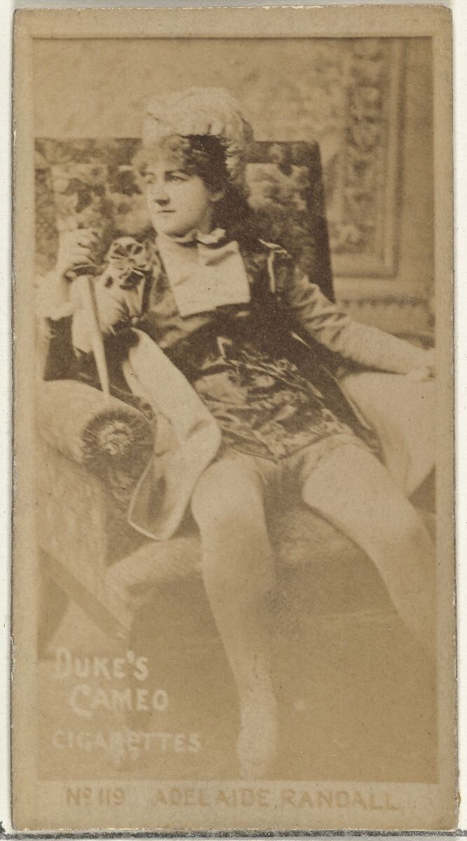 Card Number 119, Adelaide Randall, from the Actors and Actresses series (N145-4) issued by Duke Sons & Co. to promote Cameo Cigarettes, Issued by W. Duke, Sons &amp; Co. (New York and Durham, N.C.), Albumen photograph 