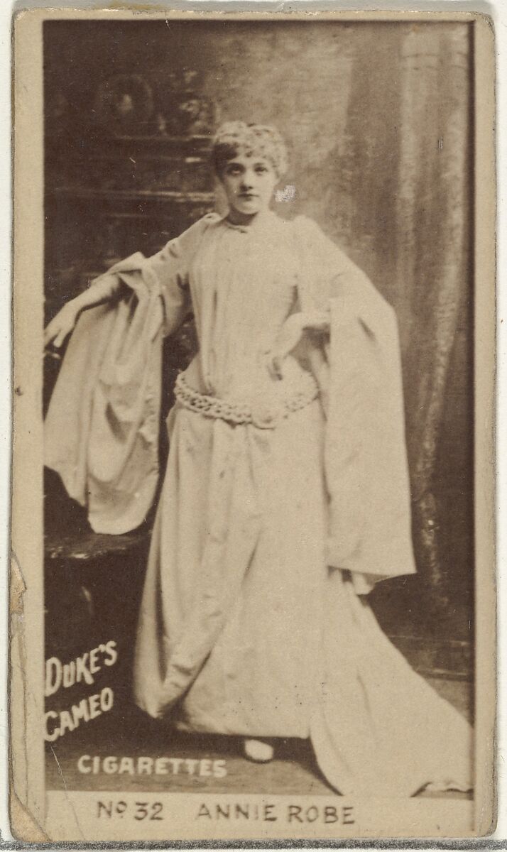 Card Number 32, Annie Robe, from the Actors and Actresses series (N145-4) issued by Duke Sons & Co. to promote Cameo Cigarettes, Issued by W. Duke, Sons &amp; Co. (New York and Durham, N.C.), Albumen photograph 