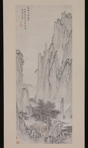 Peaks near the Cloud Boat residence, Xuezhuang (Chinese, active ca. 1690–after 1718), Hanging scroll; ink and color on paper, China 