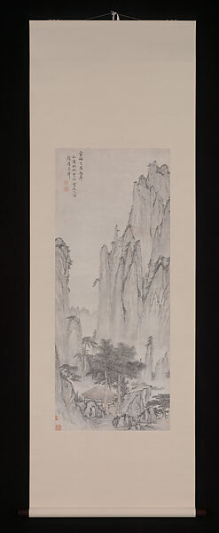 Peaks near the Cloud Boat residence, Xuezhuang (Chinese, active ca. 1690–after 1718), Hanging scroll; ink and color on paper, China