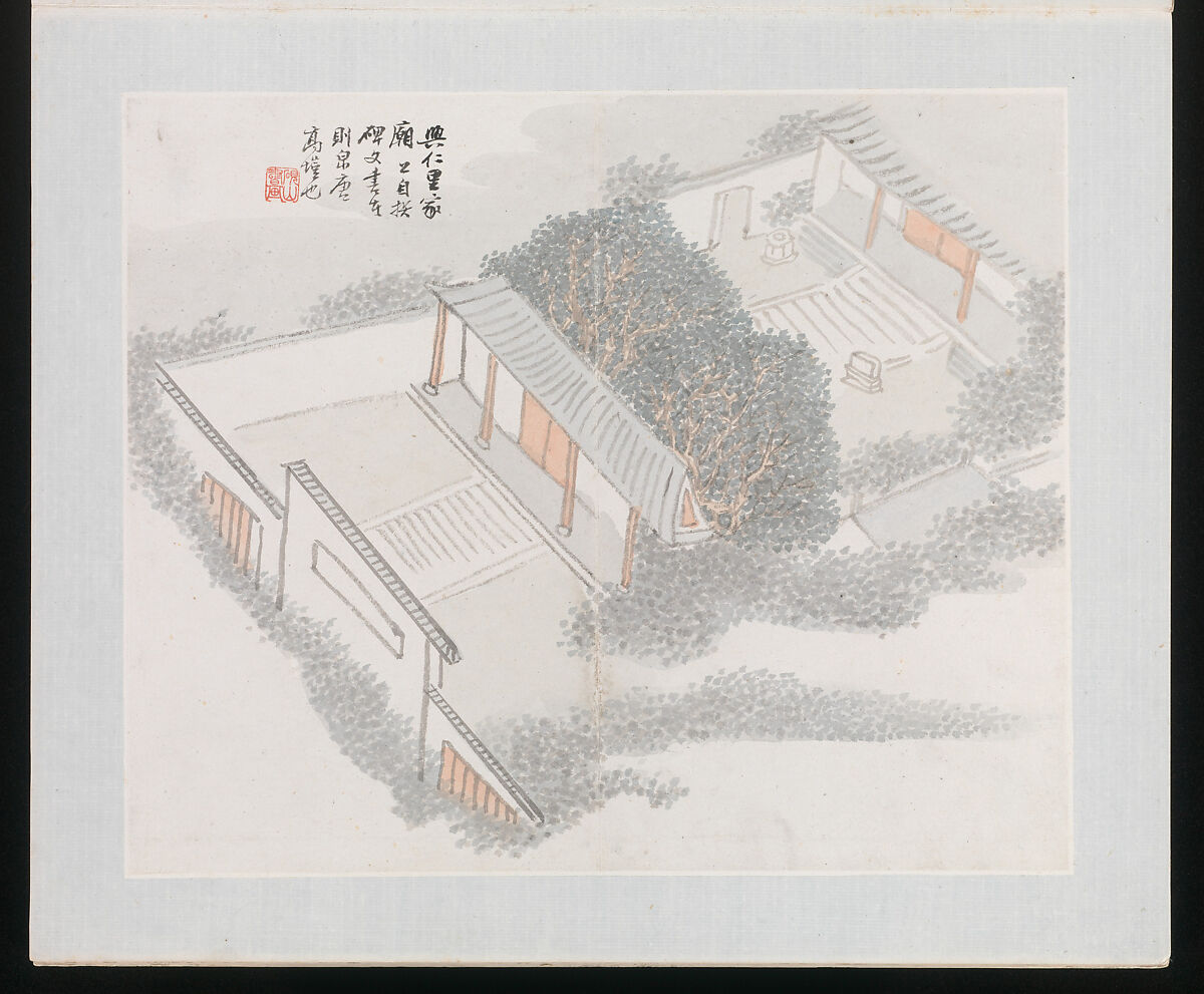 Ten Sites Associated with Ruan Yuan, Wang Jun (Chinese, 1816–after 1883), Album of ten paintings; ink and color on paper, China