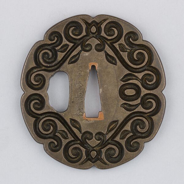 Sword Guard (Tsuba), Copper-gold alloy (shakudō), copper-silver alloy (shibuichi), copper, Japanese 