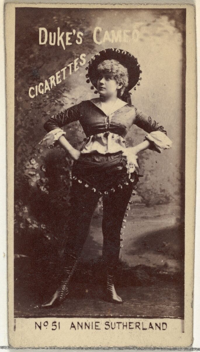 Card Number 51, Annie Sutherland, from the Actors and Actresses series (N145-4) issued by Duke Sons & Co. to promote Cameo Cigarettes, Issued by W. Duke, Sons &amp; Co. (New York and Durham, N.C.), Albumen photograph 