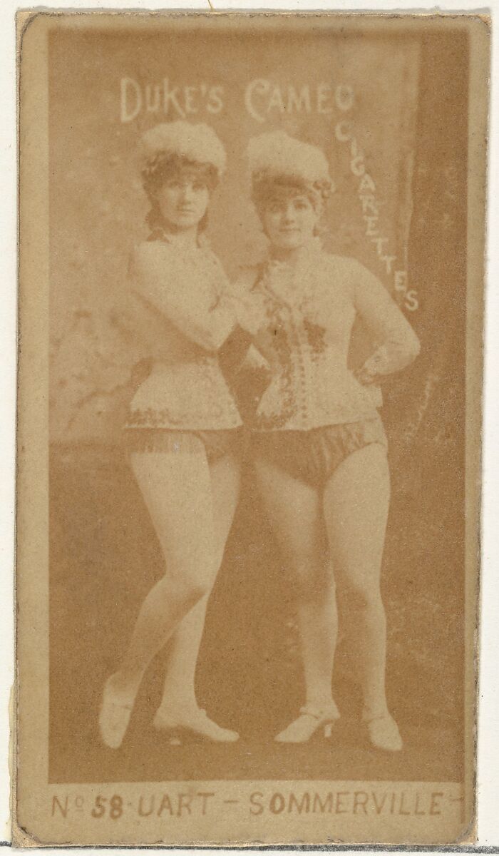 Card Number 58, Uart and Sommerville, from the Actors and Actresses series (N145-4) issued by Duke Sons & Co. to promote Cameo Cigarettes, Issued by W. Duke, Sons &amp; Co. (New York and Durham, N.C.), Albumen photograph 