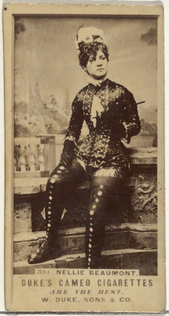 Card Number 391, Nellie Beaumont, from the Actors and Actresses series (N145-5) issued by Duke Sons & Co. to promote Cameo Cigarettes, Issued by W. Duke, Sons &amp; Co. (New York and Durham, N.C.), Albumen photograph 